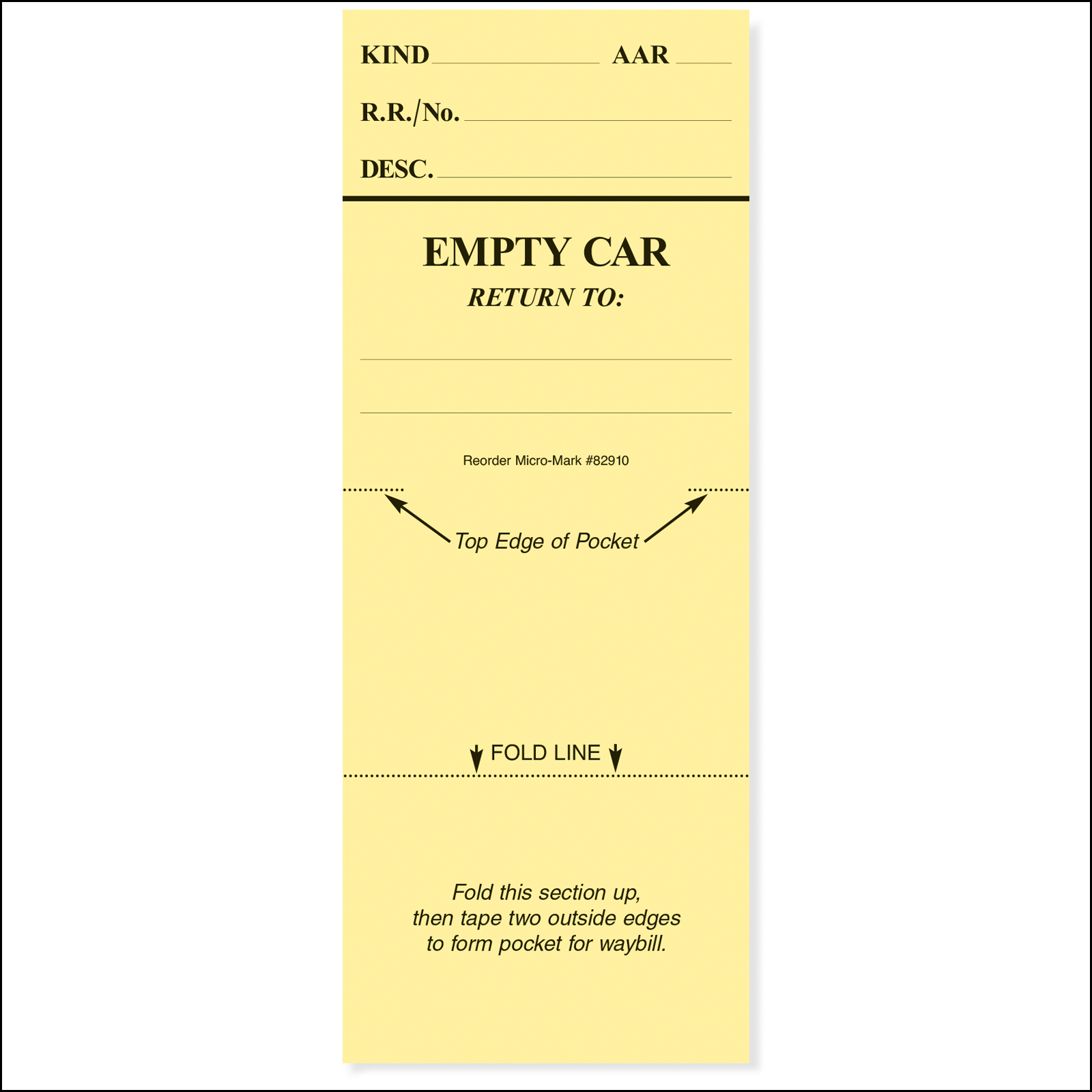Car Cards Pad of 100, Replacement